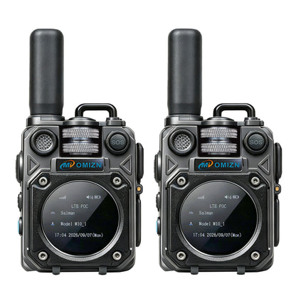 OMIZN M10 4G LTE Walkie Talkie – Comunicación de Larga Distancia +5,000 km, Sin Cuotas Mensuales