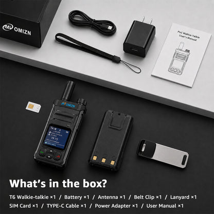 OMIZN T6 4G POC Walkie Talkie with SIM Card Unlimited Range Available Worldwide Cellular